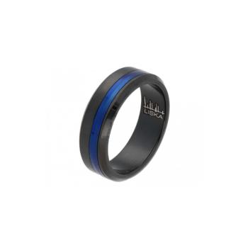 ANILLO LISKA DE ACERO NEGRO Y AZUL 84BA1358AN.26