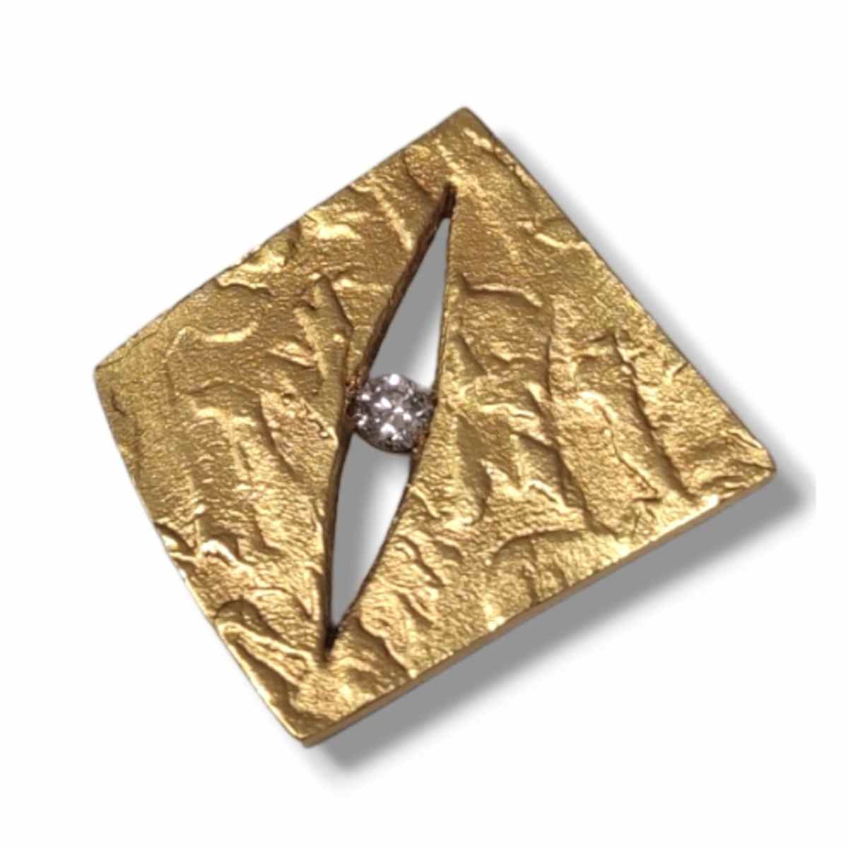 COLGANTE QUADRADO DE ORO 18KT i DIAMANTE 0.05k