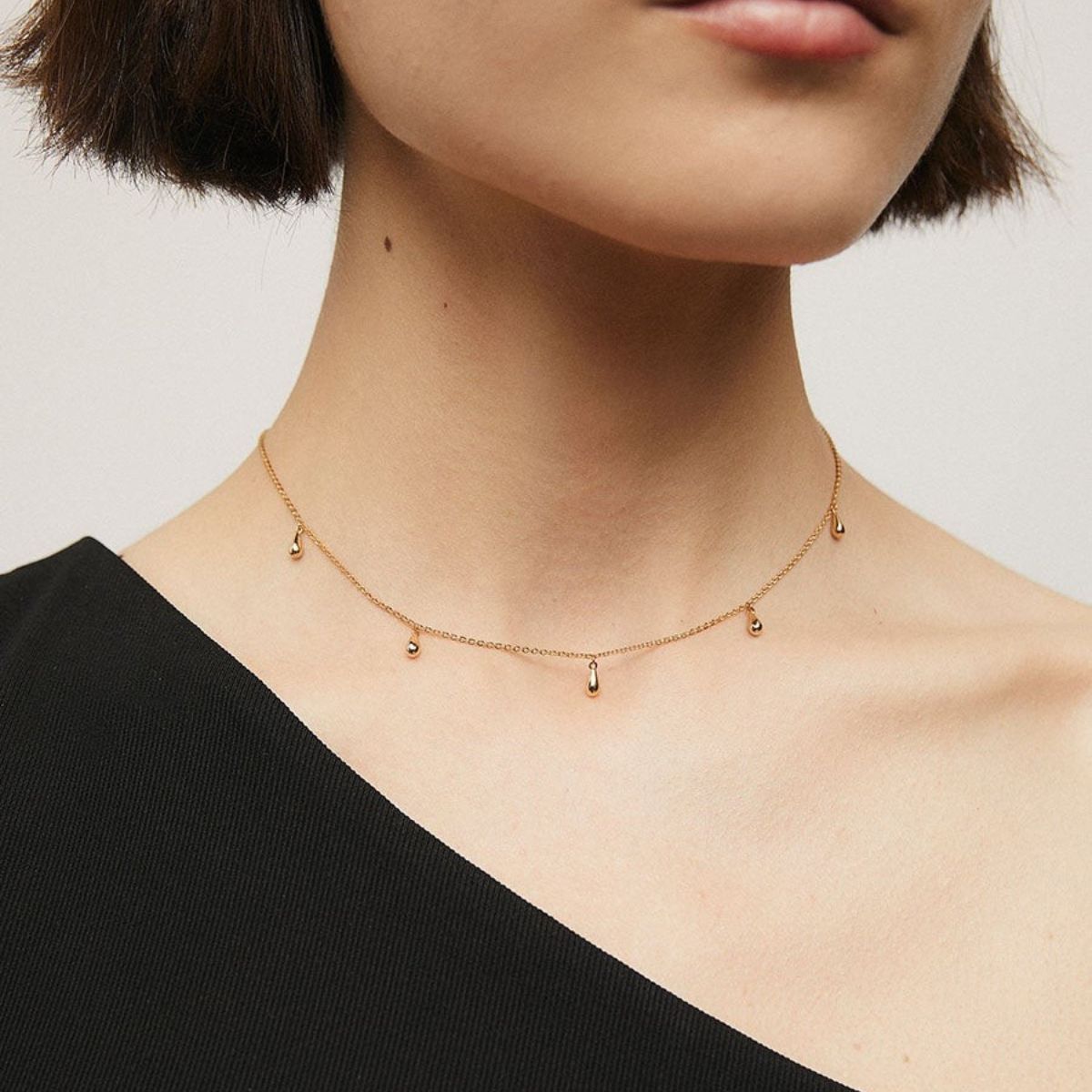 VIDAL & VIDAL GOLD-PLATED NECKLACE WITH DROPS X4769539