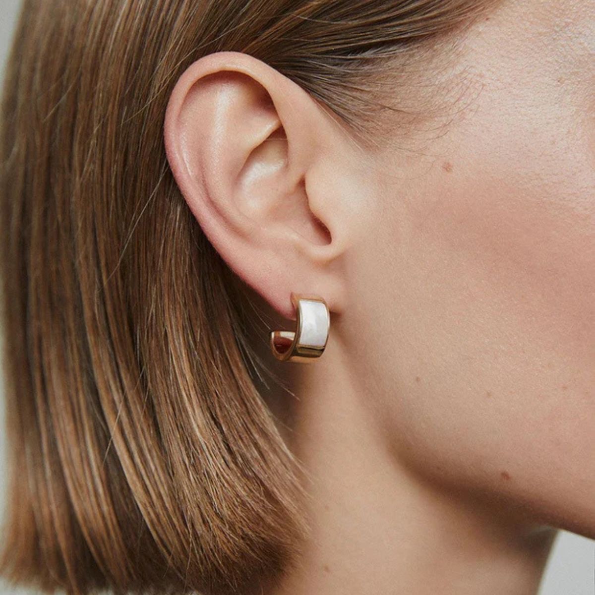 PENDIENTES VIDAL & VIDAL AROS BAÑADOS EN ORO Y MADREPERLA X47907