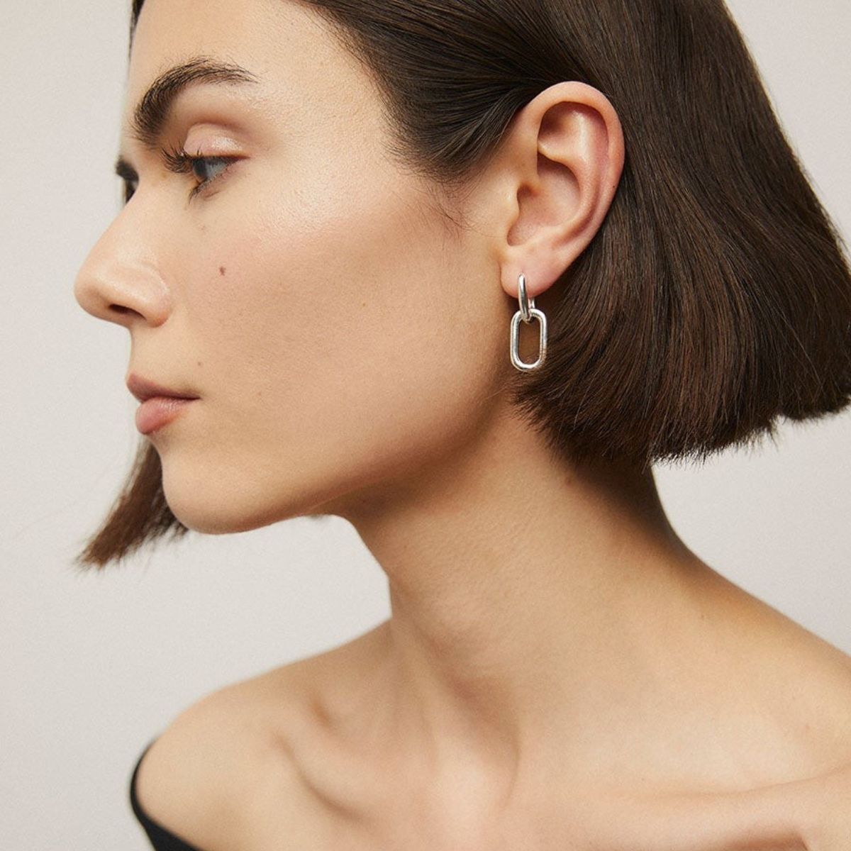 PENDIENTES VIDAL & VIDAL ESLABONES BAÑADOS EN PLATA Q3766