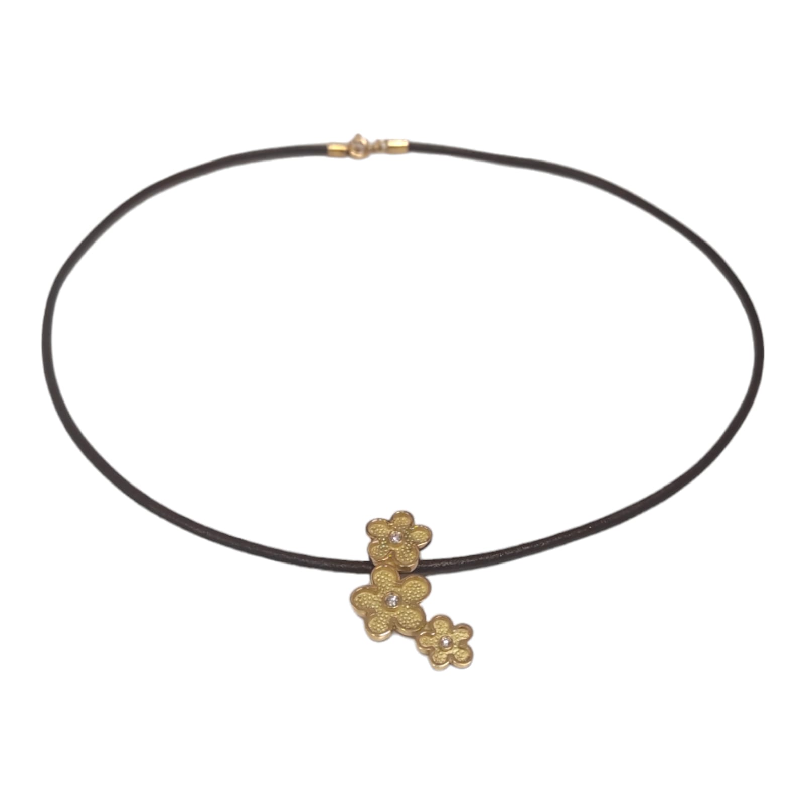 GOLD PENDANT GOLD AND 3 DIAMONDS MIQUEL SARDÀ WOMAN