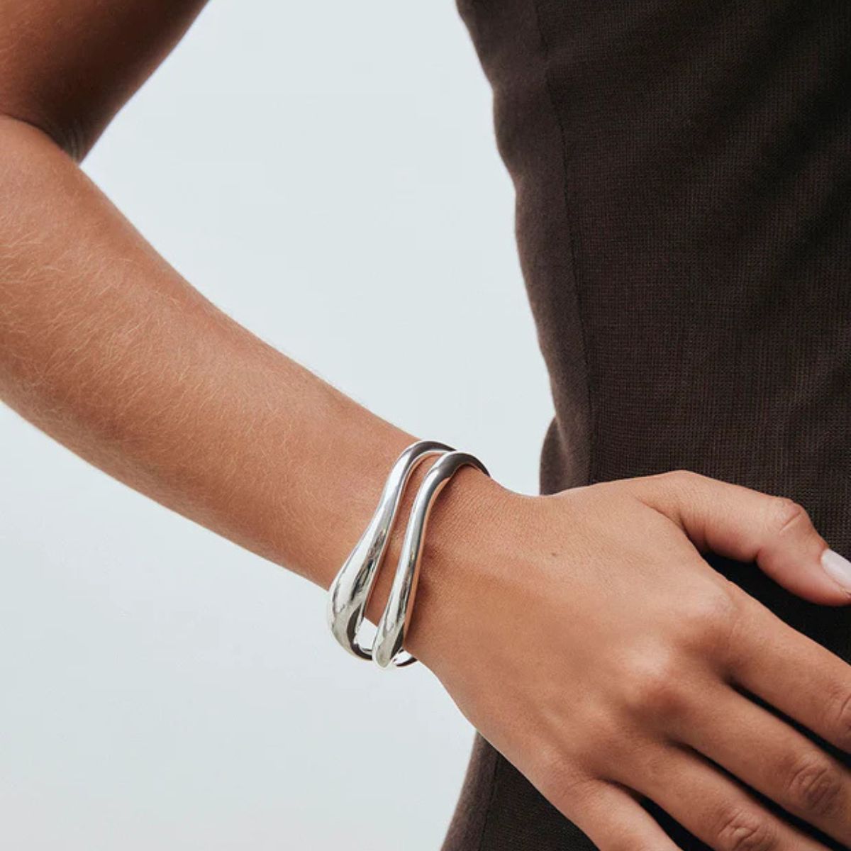 PULSERA VIDAL & VIDAL RIGIDA BAÑADA EN PLATA X28092