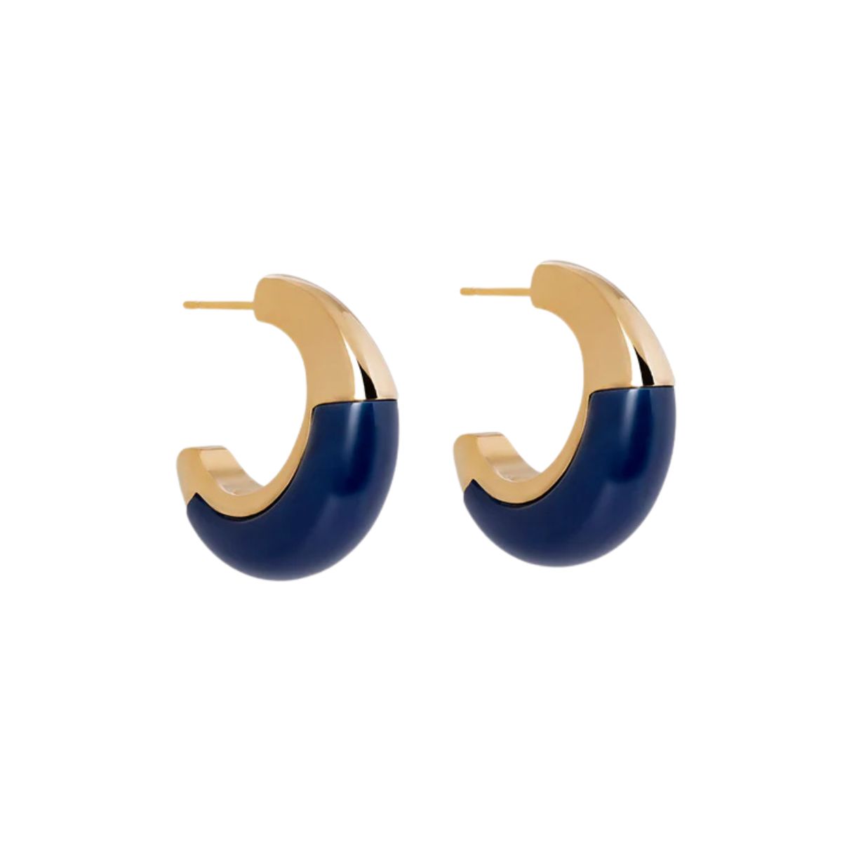 PENDIENTES VIDAL & VIDAL AROS BAÑADOS EN ORO CON ACETATO Y RESINA AZUL X48108