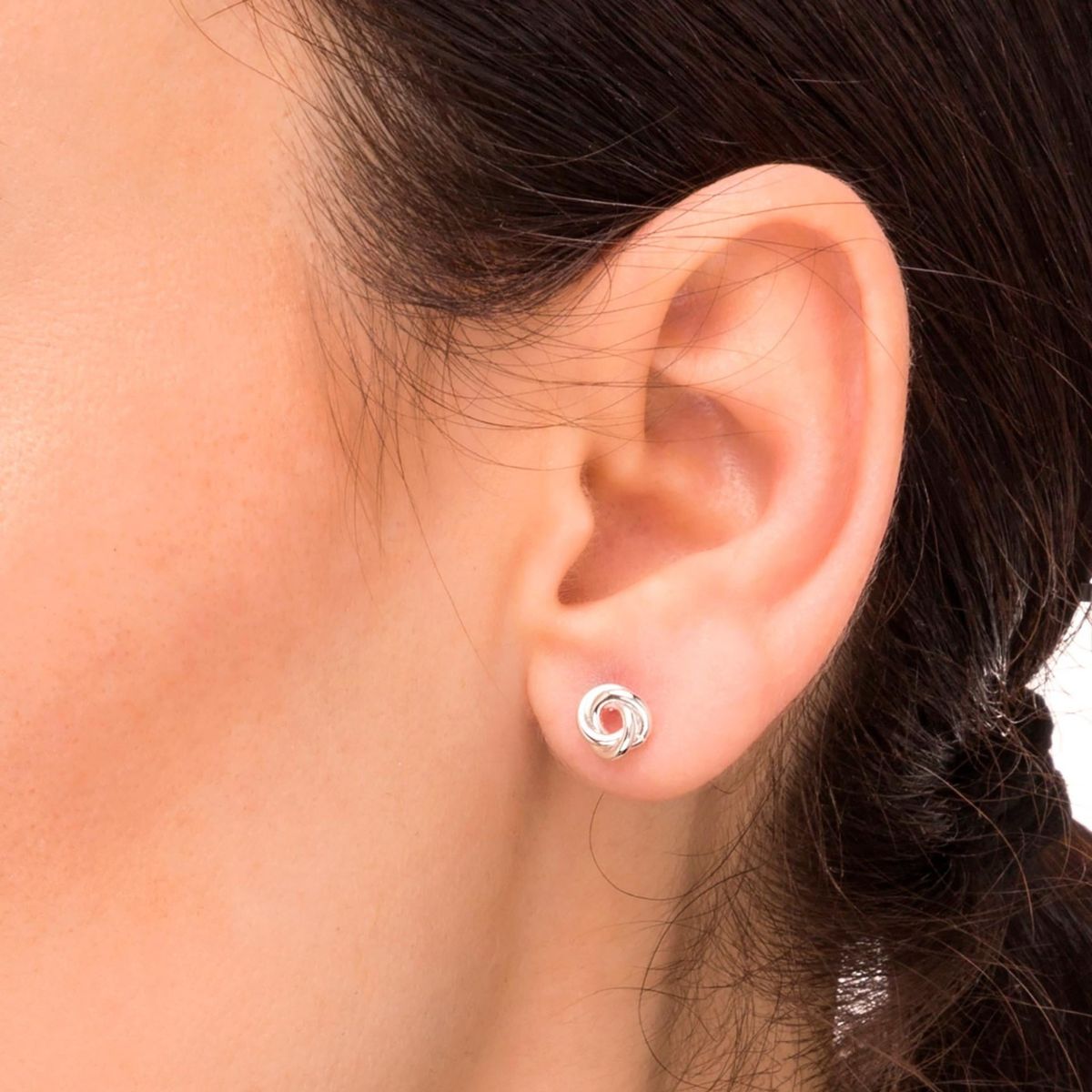 PENDIENTES VIDAL & VIDAL NUDO PEQUEÑO BAÑADOS EN PLATA Q2333C