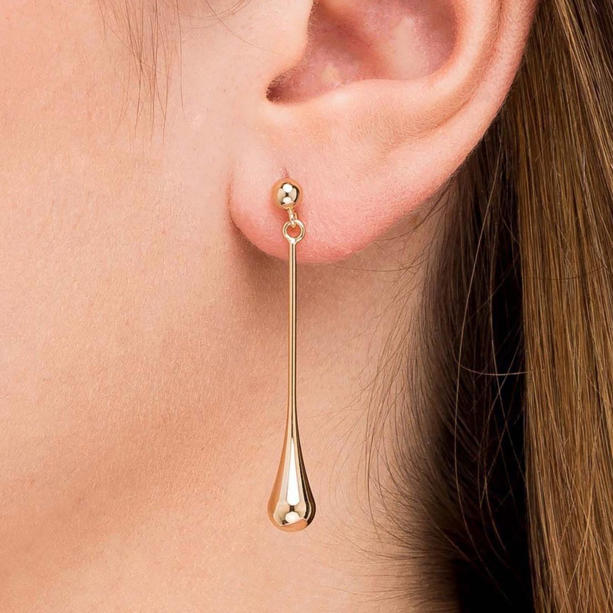 PENDIENTES VIDAL & VIDAL LARGOS BAÑADOS EN ORO G0476E