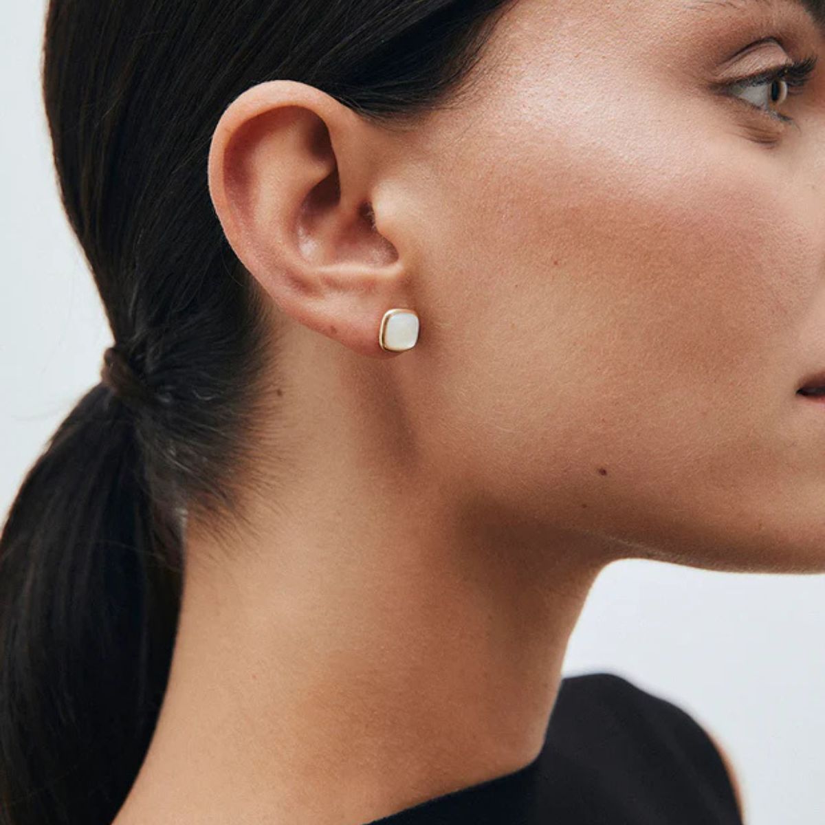 PENDIENTES VIDAL & VIDAL BAÑADOS EN ORO Y CON MADREPERLA G4036