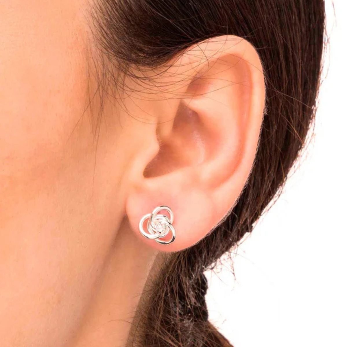 PENDIENTES VIDAL & VIDAL NUDO BAÑADO EN PLATA CON CIRCONITA Q2335C