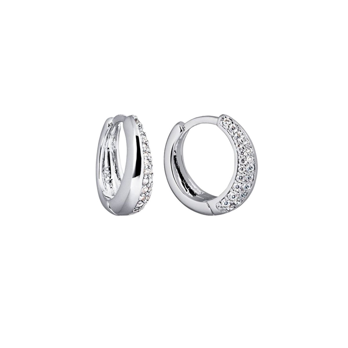 PENDIENTES VIDAL & VIDAL AROS BAÑADOS EN PLATA CON CIRCONITAS Q4065