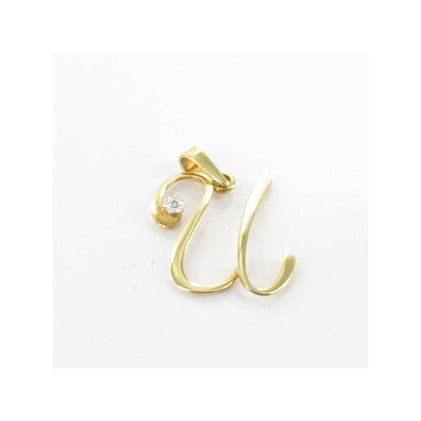 gold pendant letter u