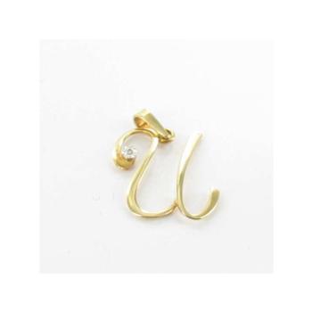 gold pendant letter u
