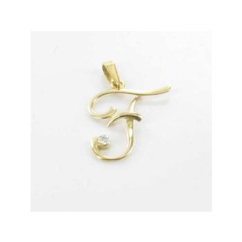 gold pendant letter f