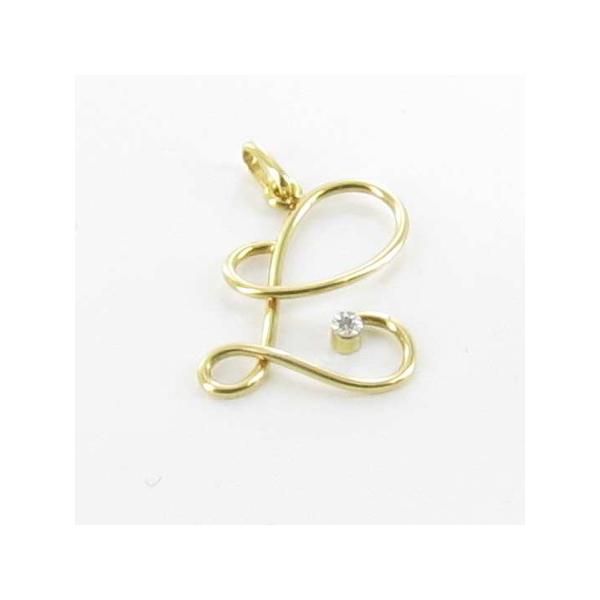 colgante oro letra l