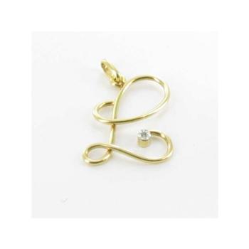 colgante oro letra l