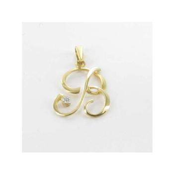 colgante oro letra b