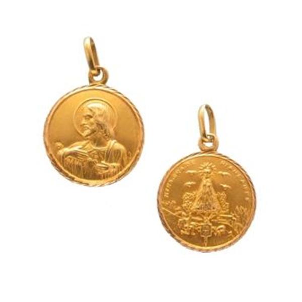 gold medal pendant sagrado corazon