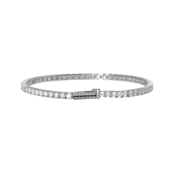 pulsera MABINA de tennis para hombre en plata rodiada con circonita blanca.