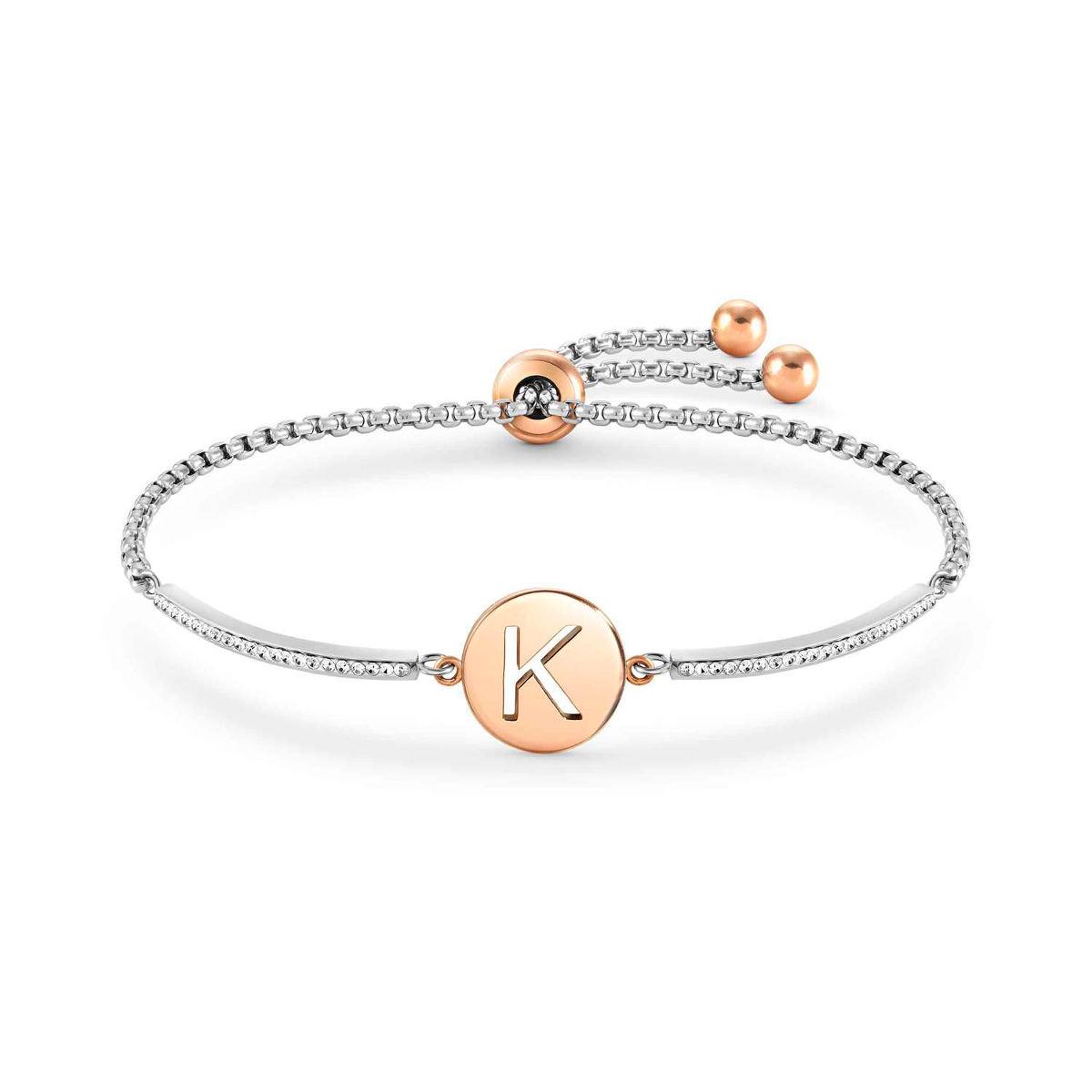 NOMINATION BRACELET MILLELUCI OF BICOLOR STEEL AND ZIRCONIA LETTER 