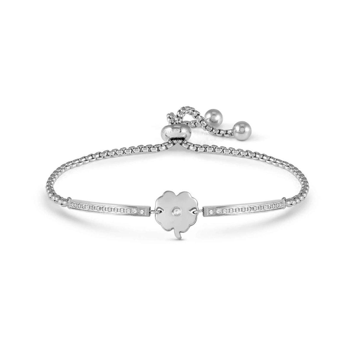 PULSERA NOMINATION MILLELUCI DE ACERO Y CIRCONITAS BLANCAS FORMA CORAZON 028016 006