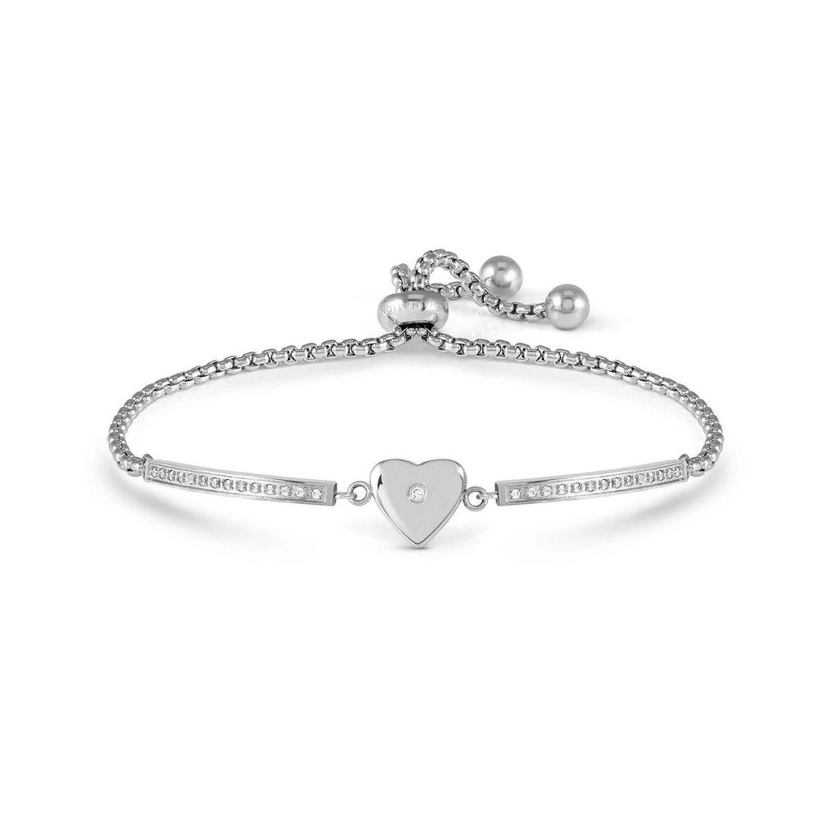MILLELUCI NOMINATION BRACELET IN STEEL AND WHITE HEART-SHAPED ZIRCONIA 028016 022