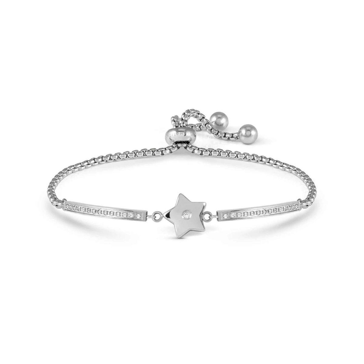 MILLELUCI NOMINATION BRACELET IN STEEL AND WHITE ZIRCONIA STAR SHAPE 028016 023