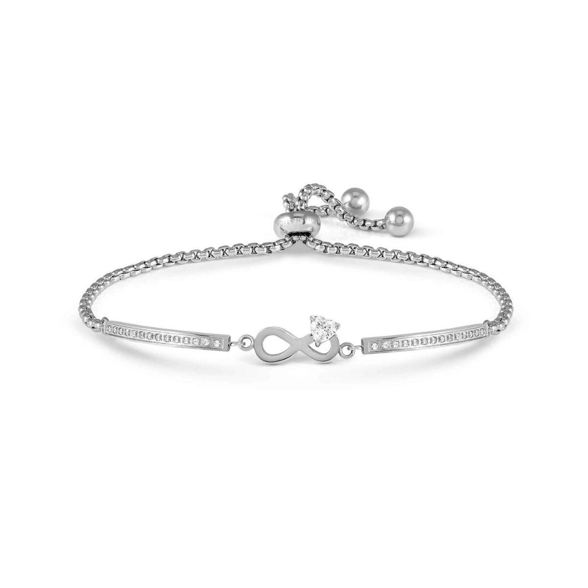 MILLELUCI NOMINATION BRACELET IN STEEL AND WHITE ZIRCONIA INFINITY SHAPE 028019 024