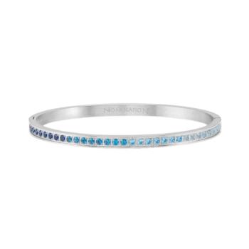 PULSERA NOMINATION PRETTY BANGLE DE ACERO Y CIRCONITAS AZULES 029505 003 TALLA S