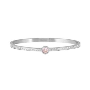 pulsera nomination italy de acero con zirconitas blancas y rosa talla m 029520 002 pretty bangles