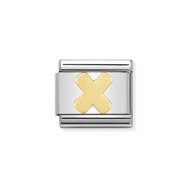 LETTERS X NOMINATION STEEL GOLD