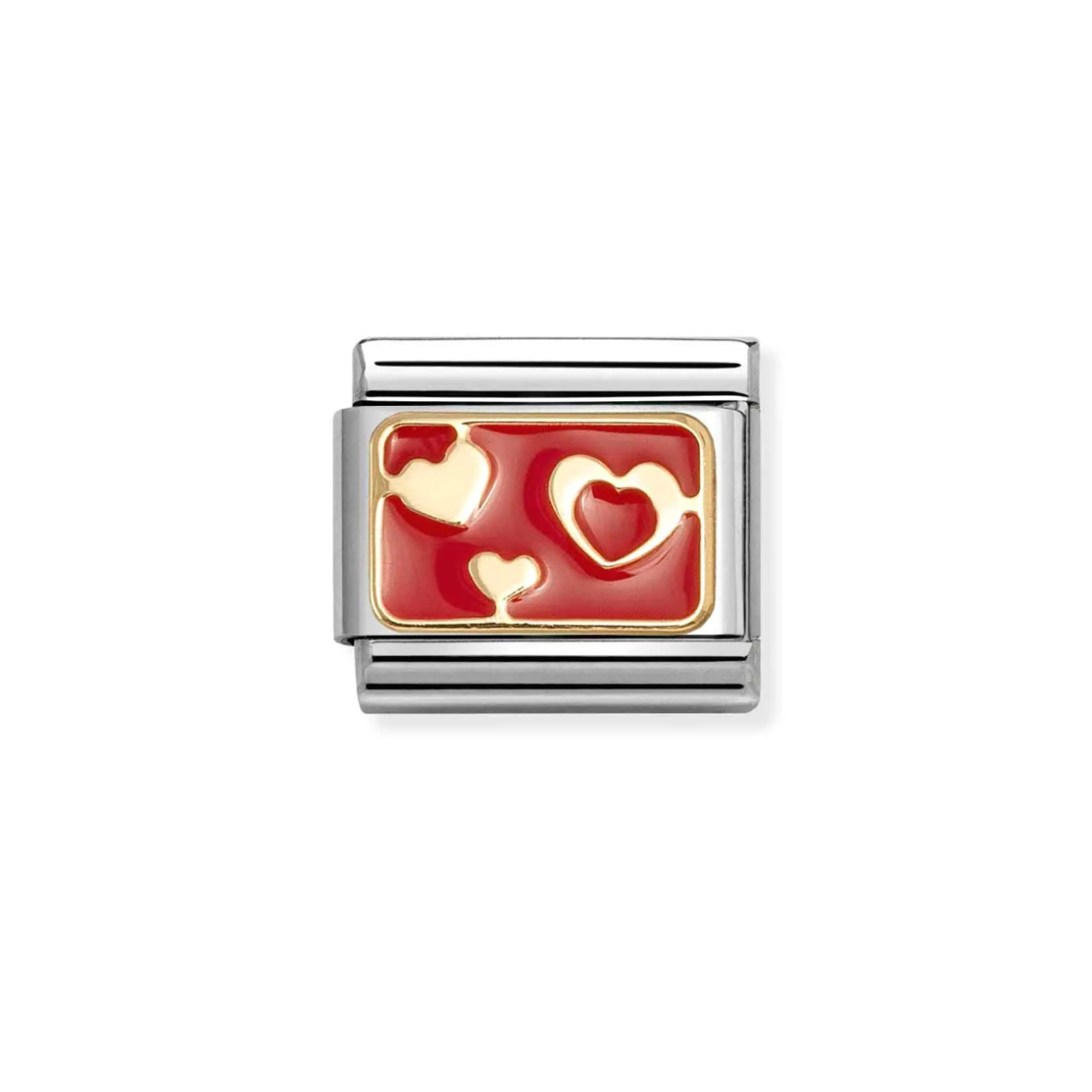 NOMINATION LINK GOLDEN HEARTS ON RED 030284 74