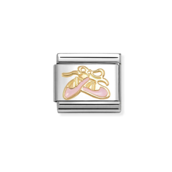 LINK NOMINATION DE ACERO Y ORO PINK BALLET SHOES 030285 76