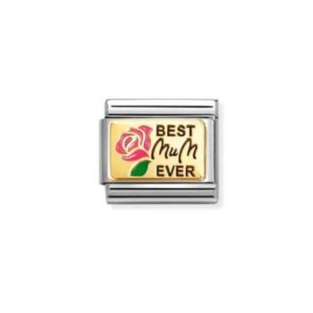 link nomination best mum ever de acero, oro y esmalte 030289 14