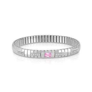 PULSERA NOMINATION EXTENSION DE ACERO, PLATA, CIRCONITA BAGUETTE ROSA 048012 003