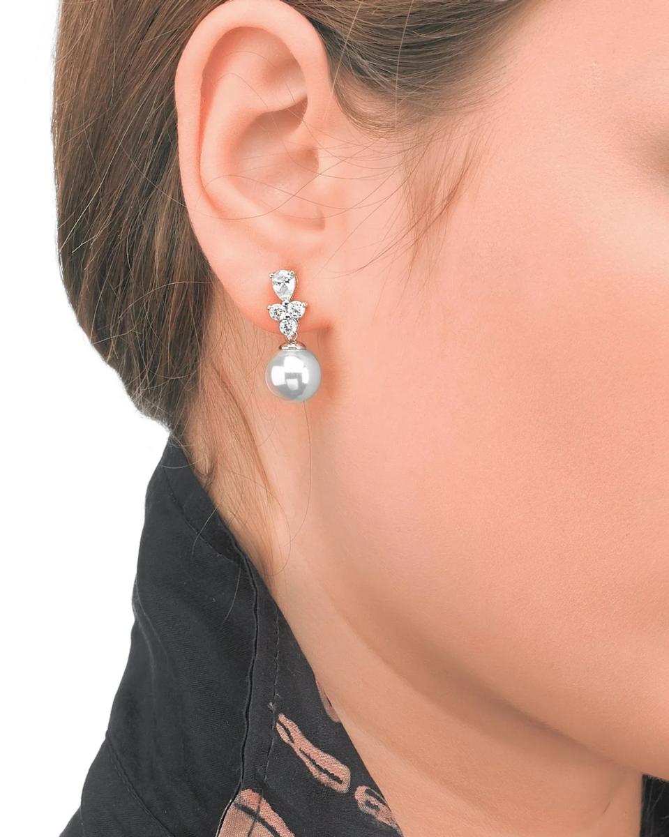 ARRACADES MAJORICA DE PLATA RODIADA, CIRCONETES I PERLA 10mm 10190.01.2.E00.000.1 1