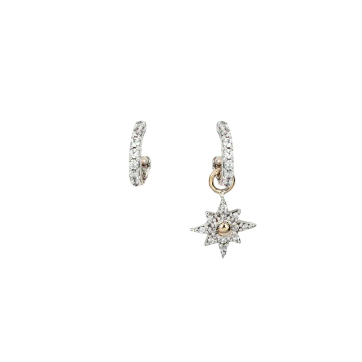 DEL CERRO DETACHABLE EARRINGS MADE OF SILVER, GOLD AND WHITE SPINELS 11023