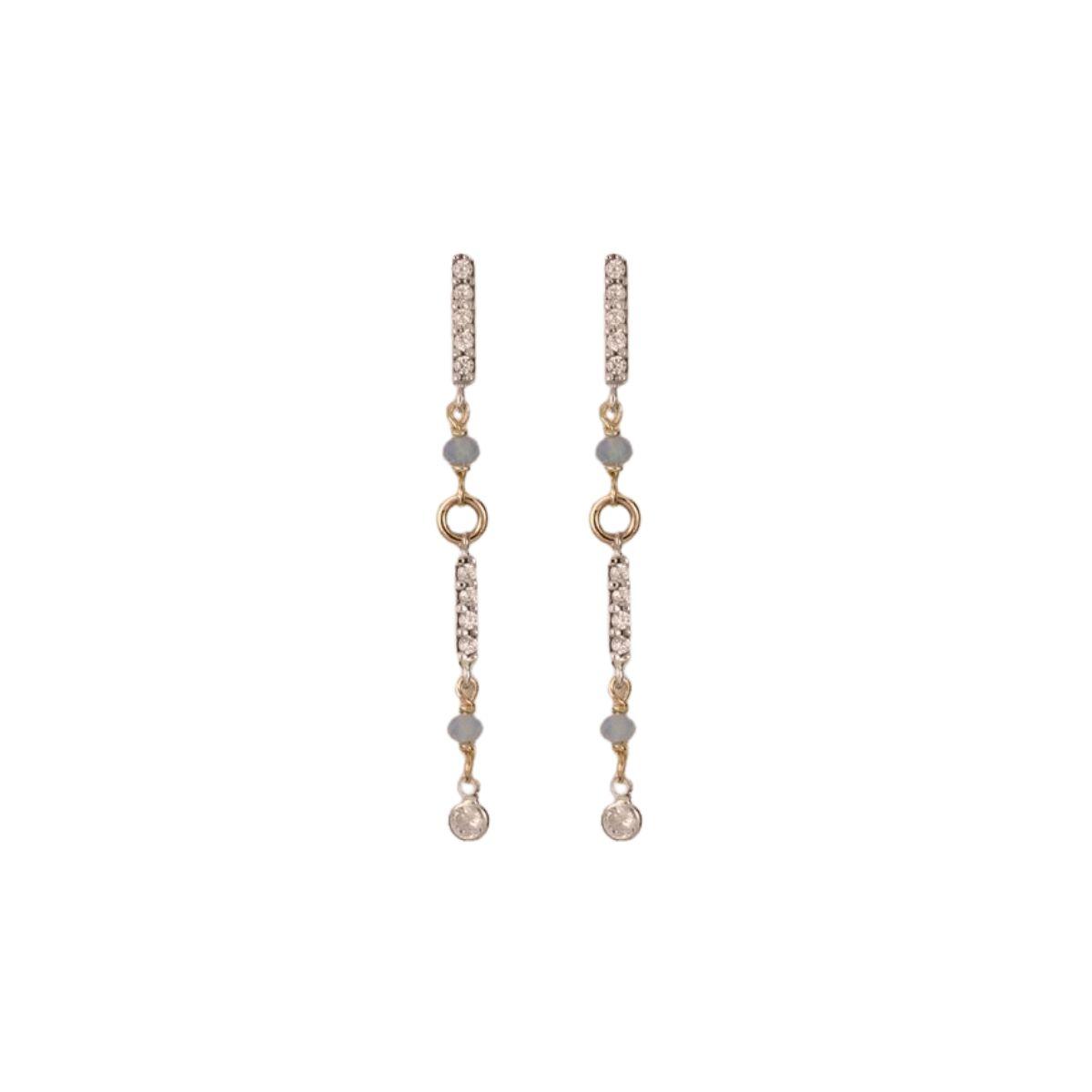 DEL CERRO EARRINGS IN SILVER, GOLD AND AQUAMARINE 11154