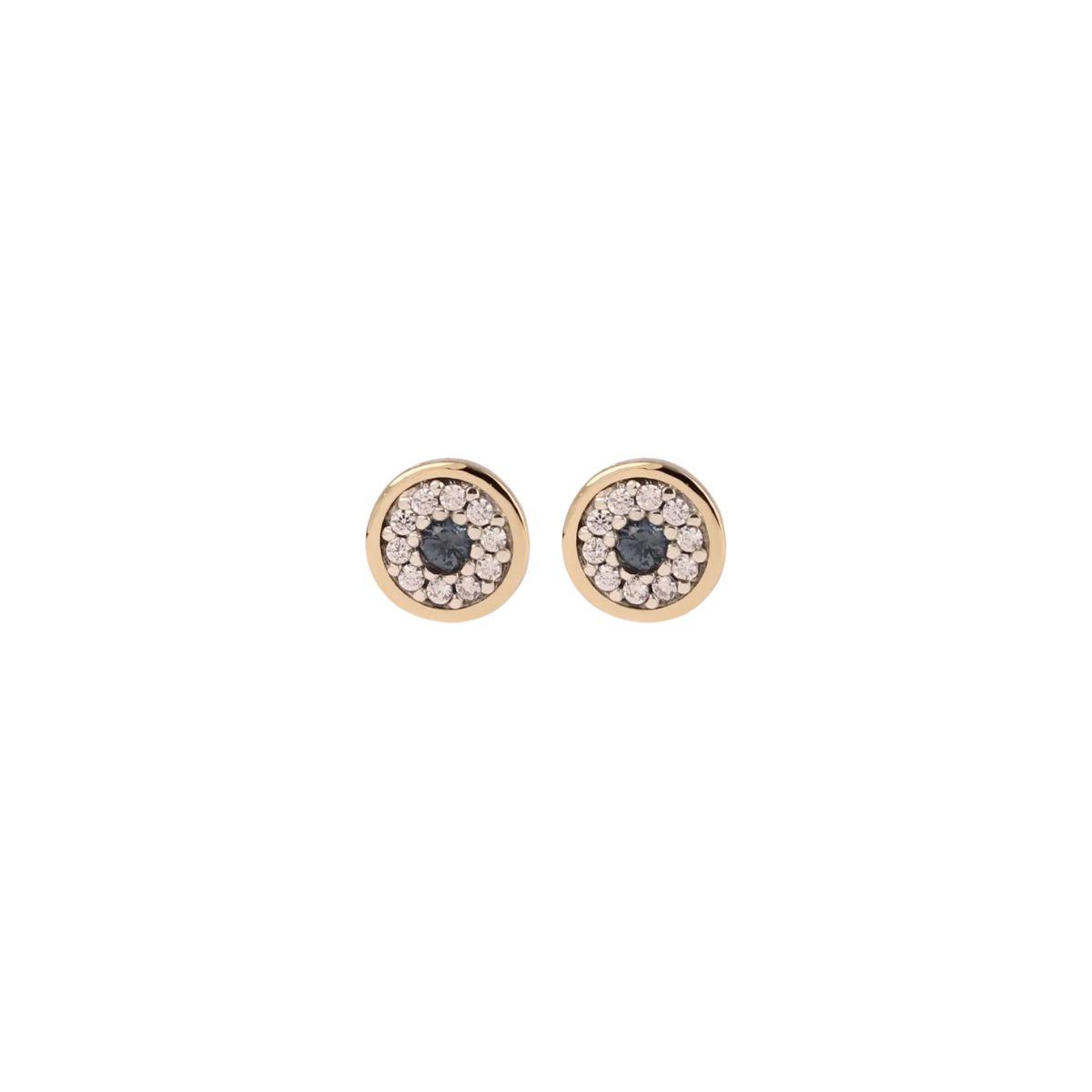 DEL CERRO EARRINGS MADE OF SILVER, GOLD AND HYDROMETAL QUARTZ 11216G