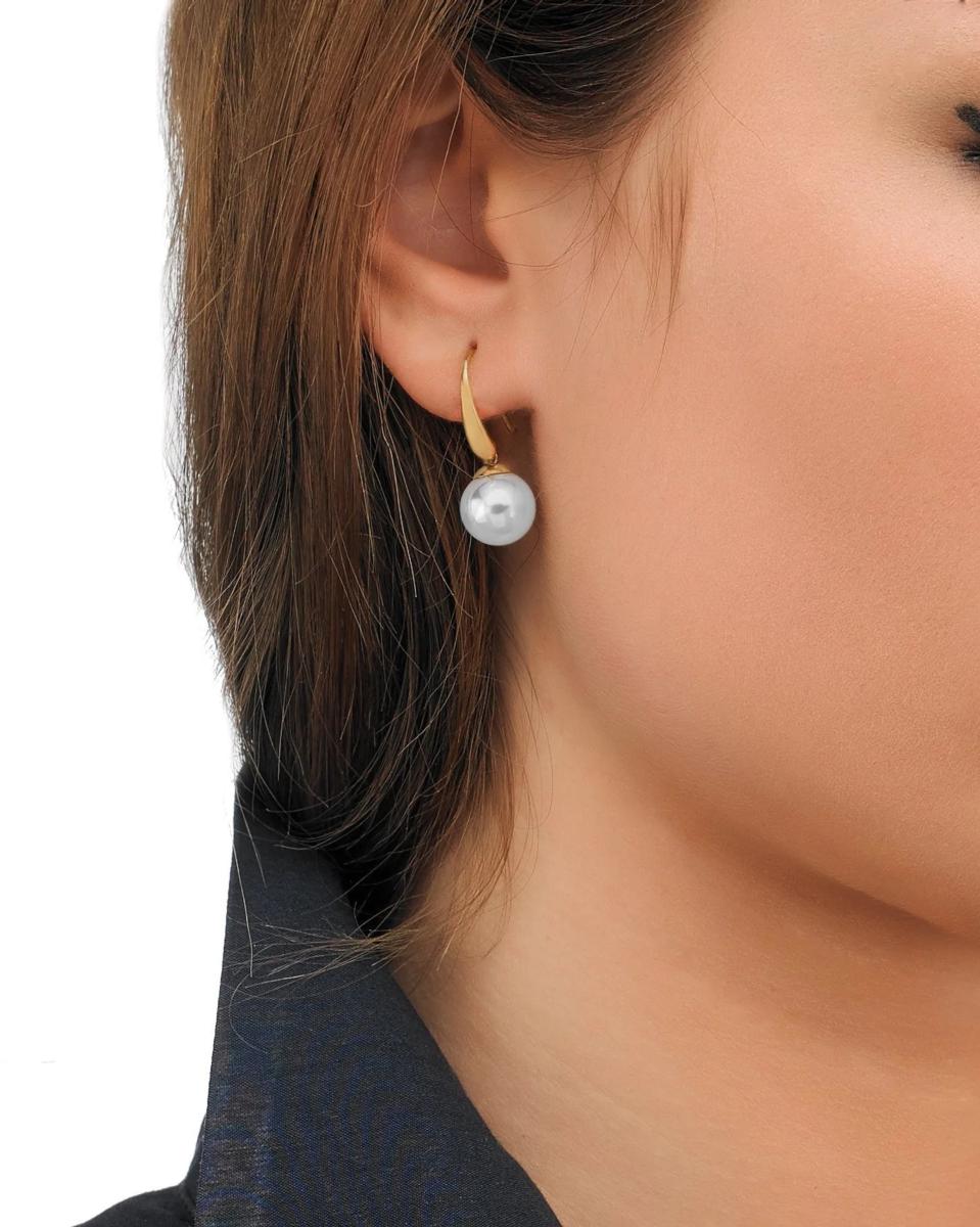 MAJORICA EARRINGS IN 18K GOLD PLATED SILVER AND 10mm PEARL 11845.01.1.E00.000.1 1
