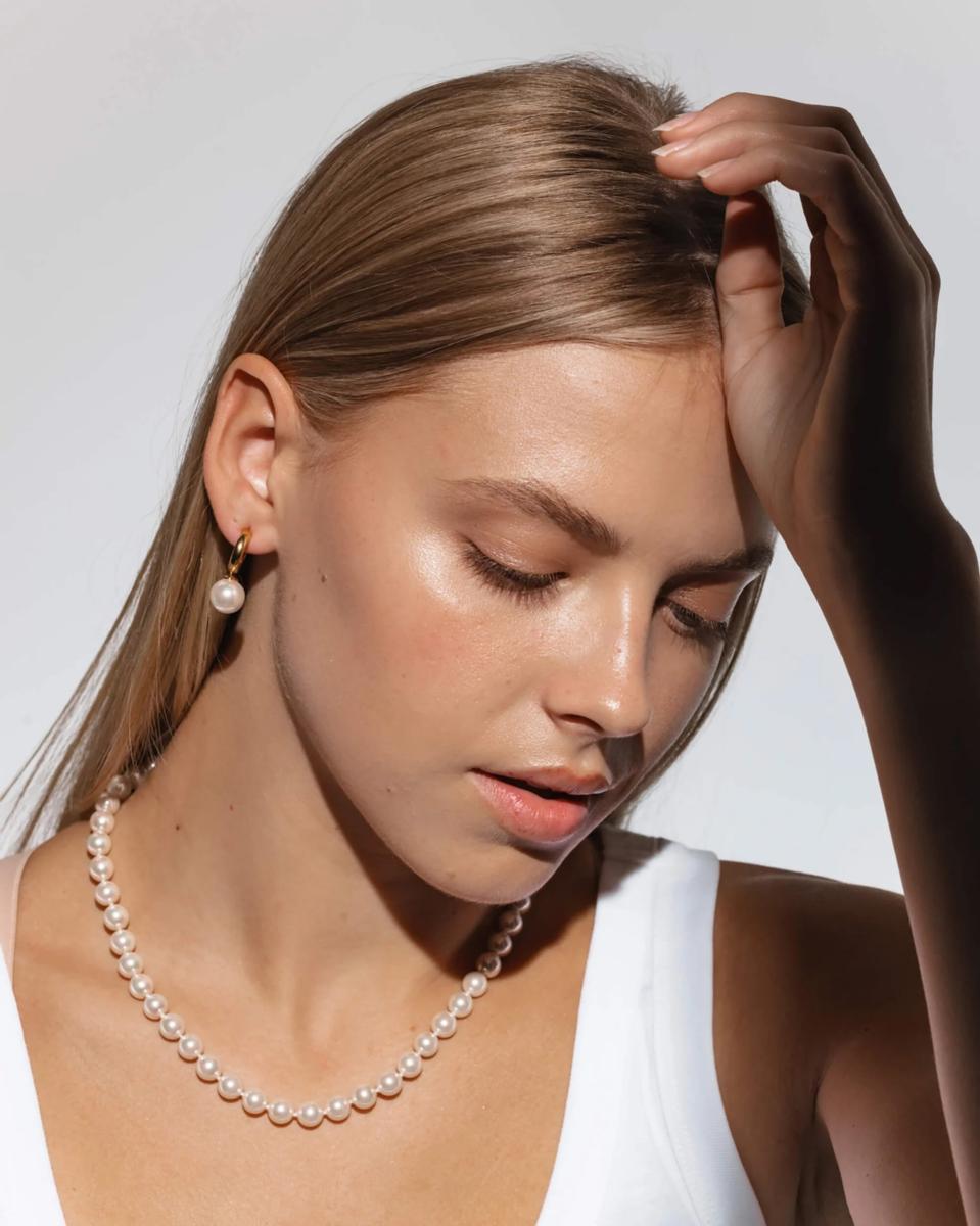 MAJORICA EARRINGS IN 18K GOLD PLATED SILVER AND 10mm PEARL 16301.01.1.E00.000.1 1