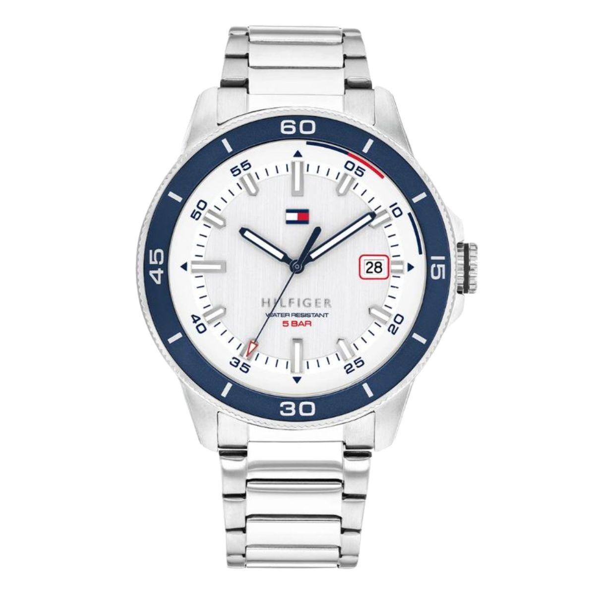 TOMMY HILFIGER REMY SILVER WATCH WITH WHITE DIAL 1792227