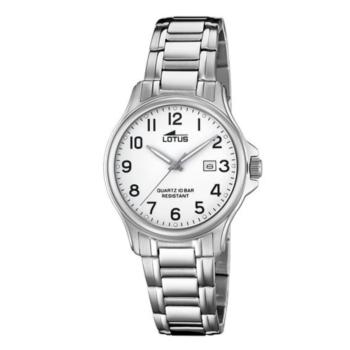 RELOJ LOTUS DE ACERO CLASICO PLATEADO CON ESFERA BLANCA 18655/1