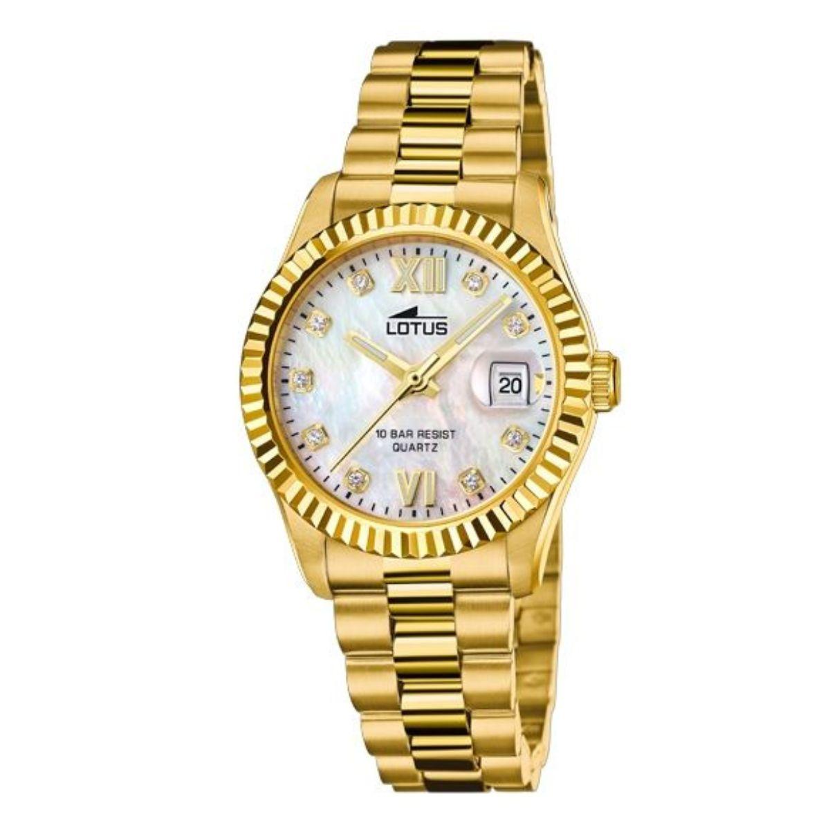 LOTUS FREEDOM GOLD-COLORED STEEL WATCH WITH MOTHER-OF-PEARL DIAL 18932/1