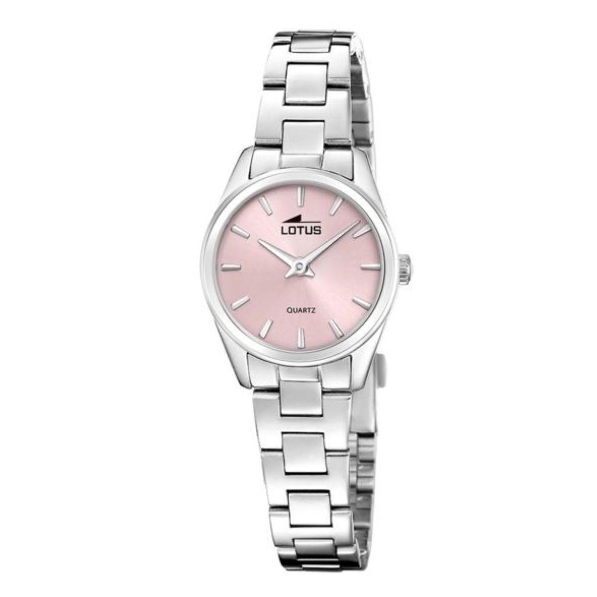 RELLOTGE LOTUS D'ACER OLD MONEY PLATEJAT AMB ESFERA ROSA I BRAÇALET D'ACER 19006/2