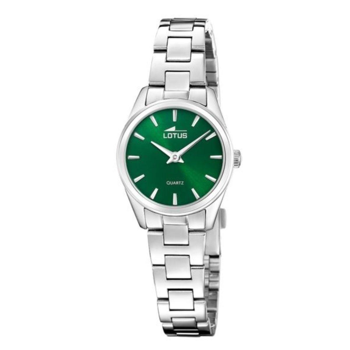 LOTUS 2GETHER WATCH AND BRACELET IN SILVER-PLATED STEEL WITH GREEN DIAL 19006/3