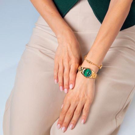 RELOJ Y PULSERA LOTUS 2GETHER DE ACERO COLOR DORADO CON ESFERA VERDE 19007/3 1