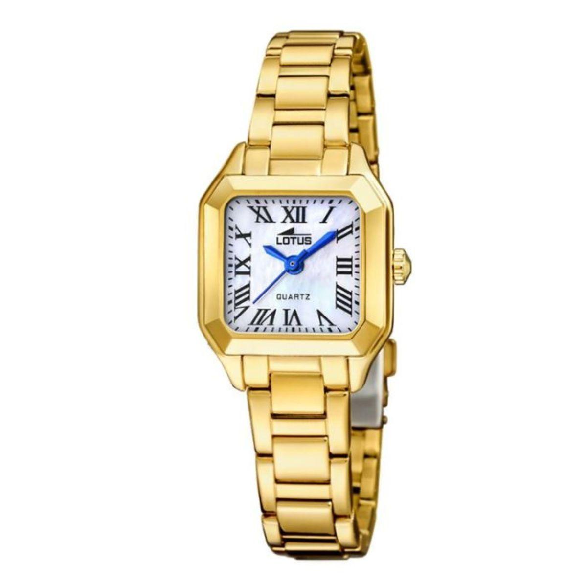 RELOJ LOTUS OLD MONEY DE ACERO COLOR DORADO Y ESFERA CUADRADA DE NACAR 19037/2