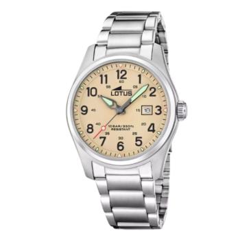 RELOJ LOTUS MINIMALIST DE ACERO Y ESFERA BEIGE 19054/1