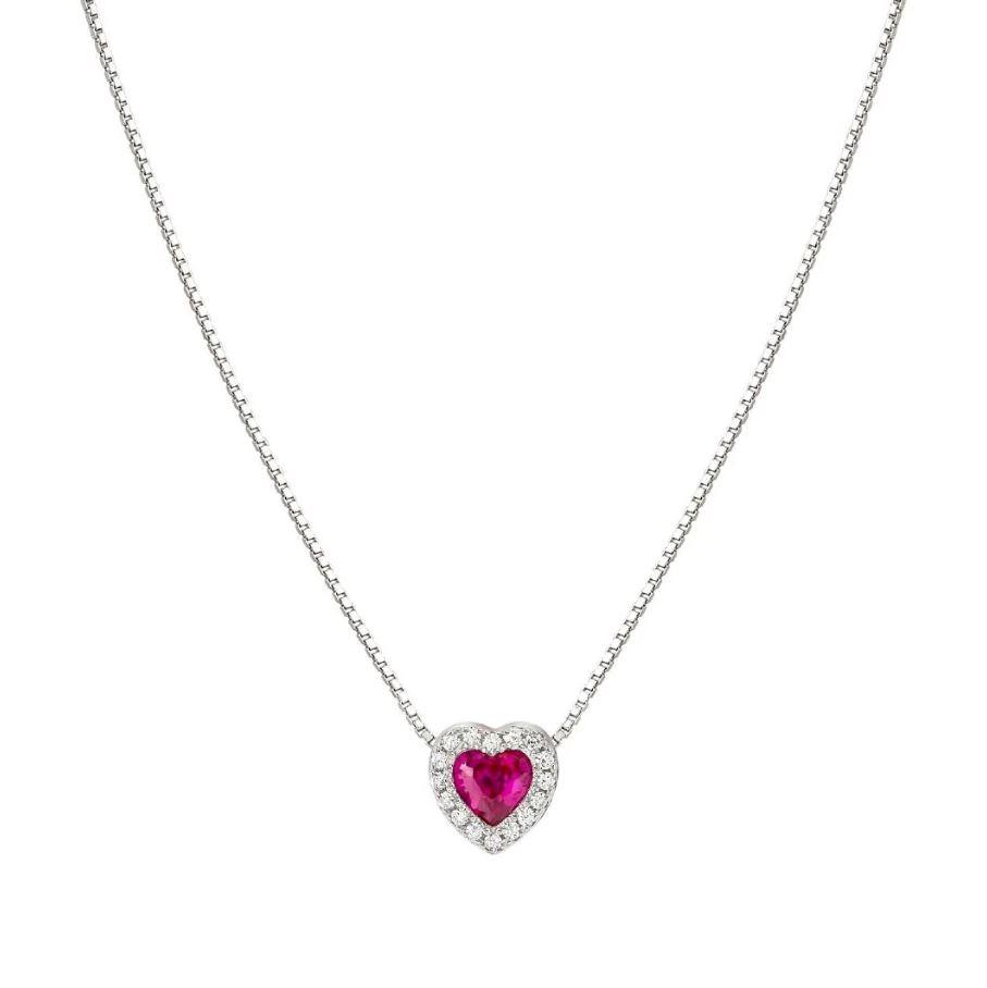 COLGANTE NOMINATION DE PLATA RODIADA CON CORAZON ROJO Y CIRCONITAS BLANCAS 240307 006