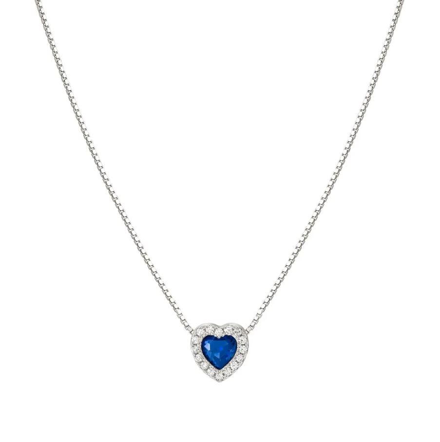 COLGANTE NOMINATION DE PLATA RODIADA CON CORAZON AZUL Y CIRCONITAS BLANCAS 240307 012