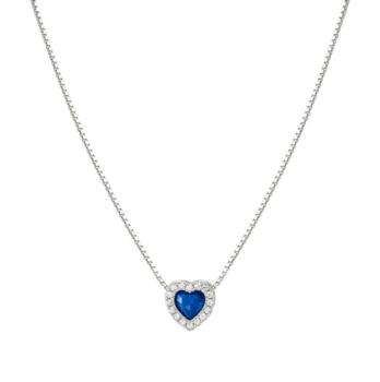 COLGANTE NOMINATION DE PLATA RODIADA CON CORAZON AZUL Y CIRCONITAS BLANCAS 240307 012